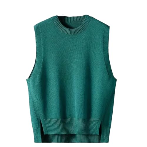 Men's Round Neck Sleeveless Knitted Sweaters Vest Loose Fit Casual Waistcoat Knitted Vest