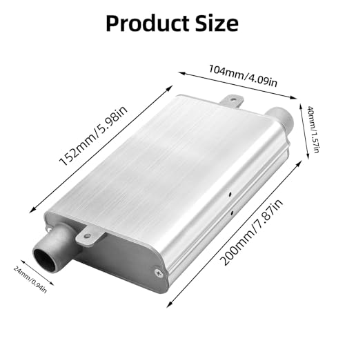 PWGHWG 24mm Abgasschlauch Schalldämpfer, Edelstahl Standheizung Schalldämpfer, Parkheizung Schalldämpfer Set, Standheizung Auspuff Schalldämpfer für Dieselheizung, Auto Auspuffanlage