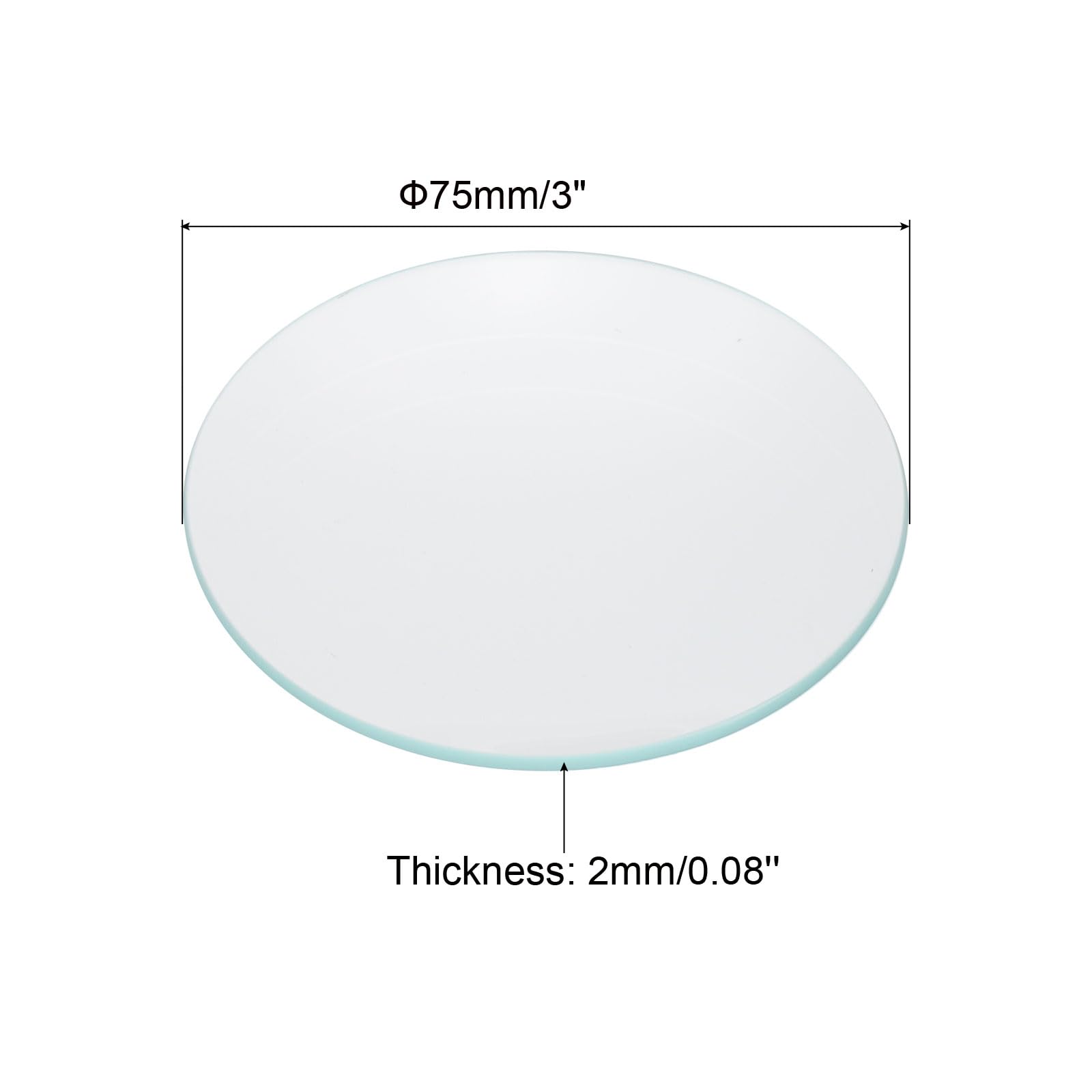 PATIKIL Vetrino Laboratorio Diametro 75mm/3" Confezione 12 Pz Altamente Trasparente Bordi Lisci Smussati Coperchi Ad Arco Per Becher Matracci Piastra Di Evaporazione Materiale Laboratorio