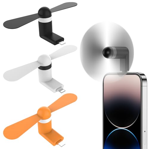 3 Pack Portable Cell Phone fan Mini Fan Compatible with iPhone 14/14Pro Max/13/13 Pro Max/12/12 Pro Max/11/11 Pro/11 Pro Max/X/Xs/Xr