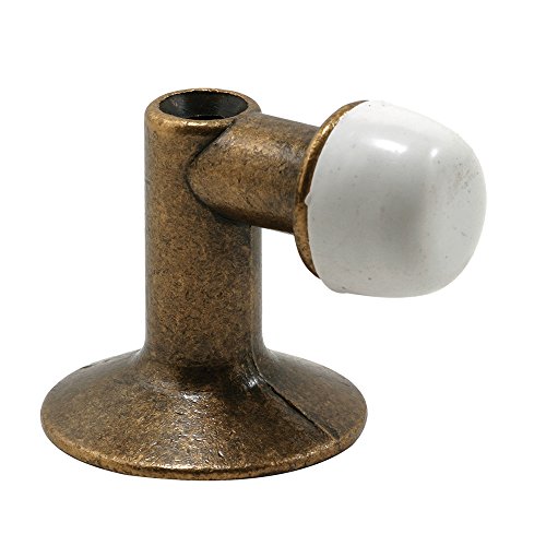 Prime-Line Products U 9024 90-Degree Floor Mount Door Stop, Antique Brass Plated,(Pack of 2)