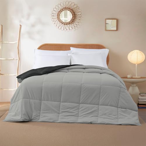 Image of Modern Threads Down Alternative Reversible Comforter Black /Silver Twin
