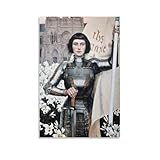 Poster Jeanne d'Arc   Impression sur toile   Peinture murale   Décoration d'intérieur moderne   40 x 60 cm
