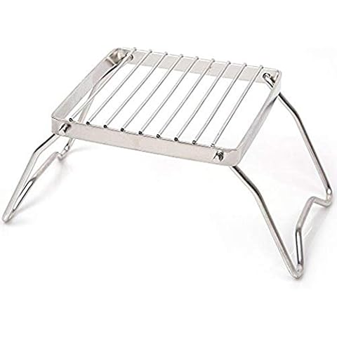 Turbokey Backpacking Gas Burner Stove Portable Open Fire Stand Rack Lightweight Outdoor Mini Folding Compact Charcoal Barbeque Grill for Picnics, Bushcraft,Backyards, Survival (Large) Cover