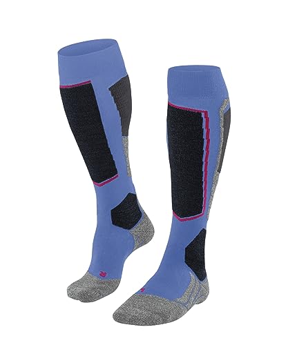 FALKE Damen Skisocken SK2 Intermediate Vegan W Kh Lyocell Funktionsmaterial warm dick 1 Paar, Blau Blue Note 6545, 35-36 – Ansicht 1