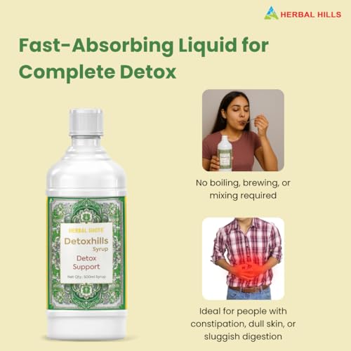 Image of Herbal Hills Detoxhills Herbal Shots, 500 ML, | Supports Daily Detox & Liver Cleanse Ayurvedic Herbal Juice For Digestion, Gut Health & Toxin Removal | With Triphala, Aloe Vera & Wheatgrass