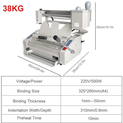 Buchbindemaschine, A3 A4 Manueller Heißkleber-Binder, Fräsrücken-Rougher, 0,1-50 mm Bindestärke für Papierbücher, Alben, Notizbücher
