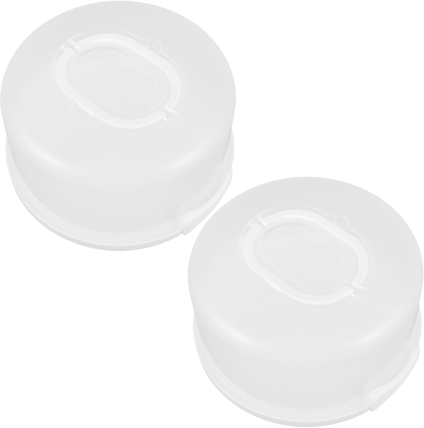 VALICLUD 2pcs 10-inch Lid Cake Carrier with Handle, Portable round Cake Box Food Storage Container for Birthday, Picnic, and Party Use