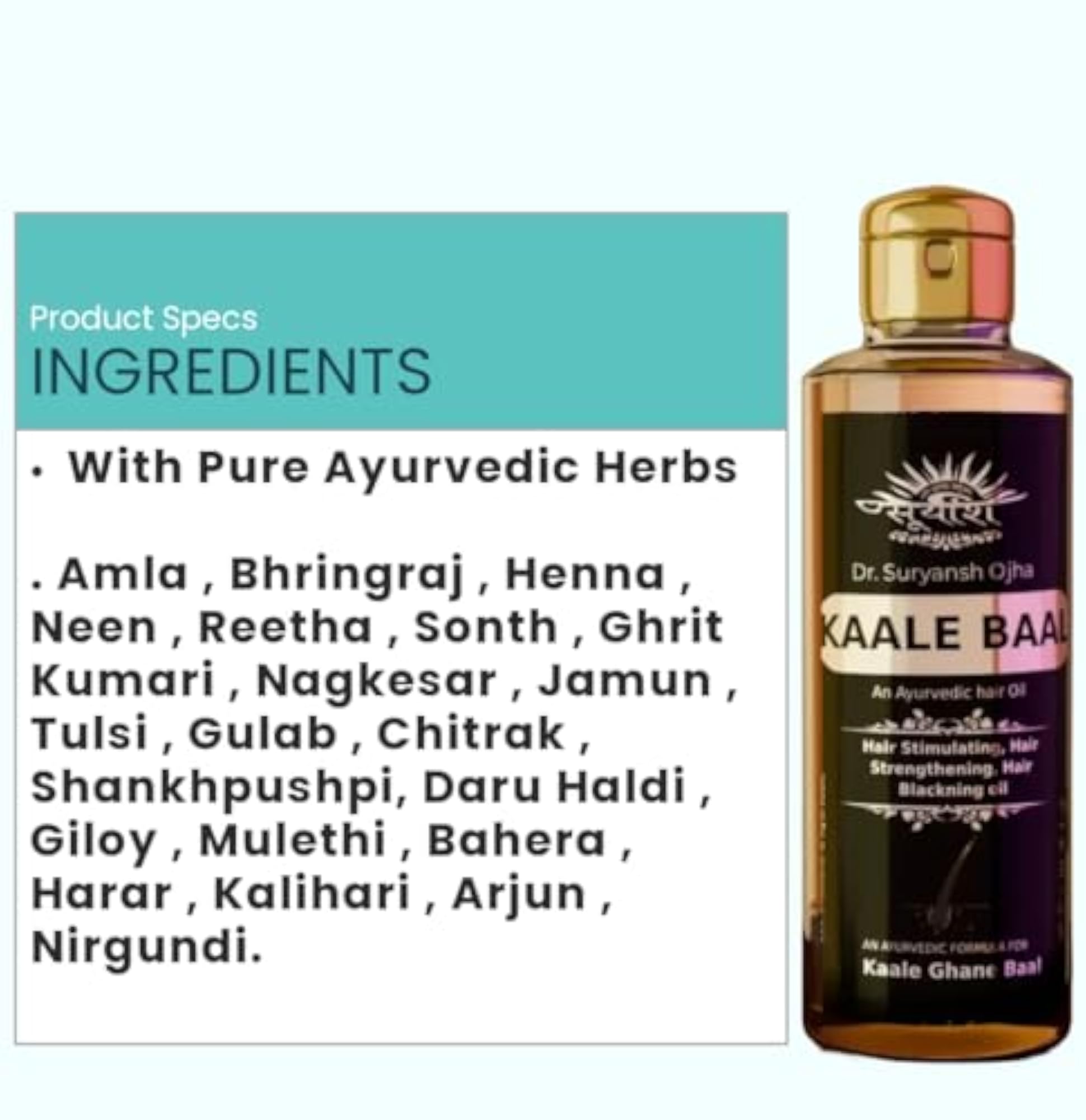 Dr Suryansh Ojha, Kaale Baal Oil and Enhancer Combo Pack