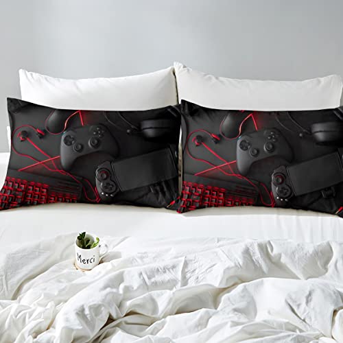 Gamepad Bedding Set King Size Game Console Modern Sci-Fi Style Duvet Cover for Teen Boys&Girls Player Video Game Controller Quilt Set w Zipper Ties - Image 4