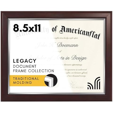 Americanflat 8.5x11 Diploma Frame with Glass Cover