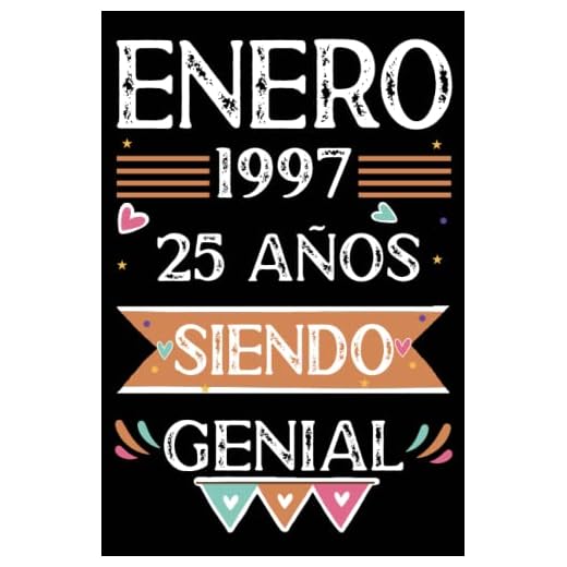 CUADERNO, Enero 1997, 25 Años Siendo Genial: 25 años. Libro de visitas, cuaderno, 110 páginas de felicitaciones, idea de regalo, regalo Para la esposa, novia, mujer, La madre