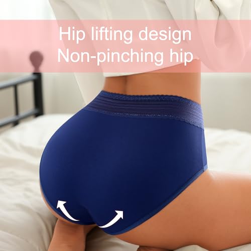 Image of High Waisted Postpartum Underwear Womens Cotton Underwear Soft Breathable Full Coverage Stretch Panties Multipack