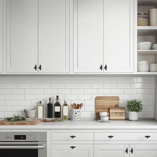 Image of Ravinte 5 Pack Single Hole Cabinet Pulls Kitchen Cupboard Handles with Round Base Matte Black Drawer Pulls Cabinet Handles 2 inch Length