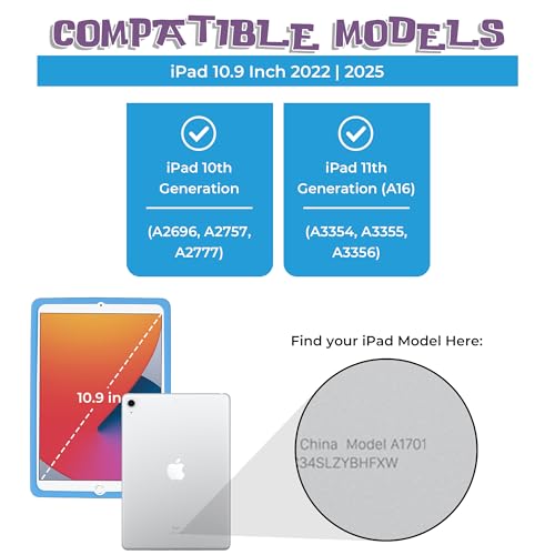 Image of Disney Lilo and Stitch Kids iPad Case - 10.9 Inch Case for iPad 10th Generation (2022) & A16 11th Generation 11 inch (2025) - Tablet Cover with Stand, Shockproof Silicone Protector