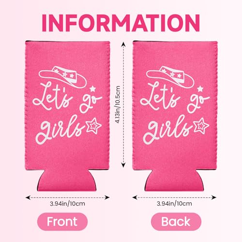 Image of 12 Pack Bachelorette Party Can Cooler Sleeves Bridal Shower Party Supplies Favors Decors, Bride Neoprene Insulated Can Sleeves for Bridesmaid Gifts (2026, 12 Oz Slim, Pink)
