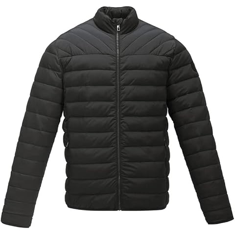 Mens Puffer Jacket Lightweight Down Cotton Jackets Puffy Coat Winter Packable Jacket with Pockets for Hiking Camping Travelling Cover