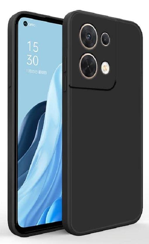 Image of BlazeTech for [ Oppo Reno 8 5G / Reno8 5G ] Liquid Silicone Back Case Cover Flexible |Inner Lining| with Camera Protection Back Cover for [ Oppo Reno 8 5G / Reno8 5G ] - Black