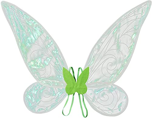 HUUMA Kids Girls Sparkling Sheer Angel Wings with Elastic Shoulder Straps Fairy Halloween Cosplay Costume for Dress Up Party