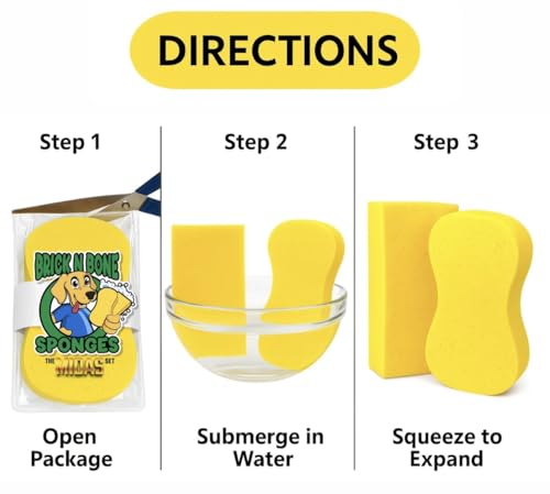 Multi-Purpose Sponges for Cleaning - Yellow 10 Pack, Large Sponges for Car Washing, Tile & Grout, Bulk Pack Sponge - Thumbnail 4