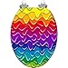 Elongated Toilet Seat Bright rainbow glaze seamless pattern Texture for fabric Decorative Resin Toilet Seat Quietly Slow Close with Quick-Release Hinges Toilet Seat with Cover Easy to Clean Install