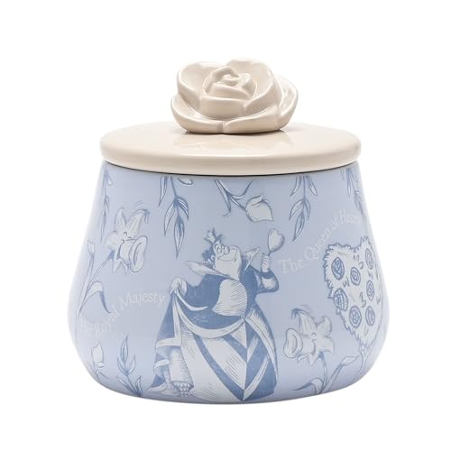 Disney Alice au pays des merveilles Boîte à bijoux en céramique Bleu/beige Rose Produit sous licence officielle Motif La Reine des Cœurs Décoration pour salle à...