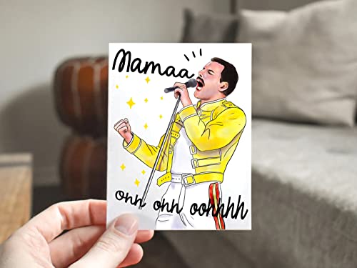 Funny Mothers Day Card, Freddie Mercury Mama Card Queen Bohemian Rhapsody Hilarious Birthday Card Queen Fan Card Rock And Roll Card Funny Meme Freddie Mercury Mama Ooh Ooh Oohhh, Music Greeting Card #TOP3