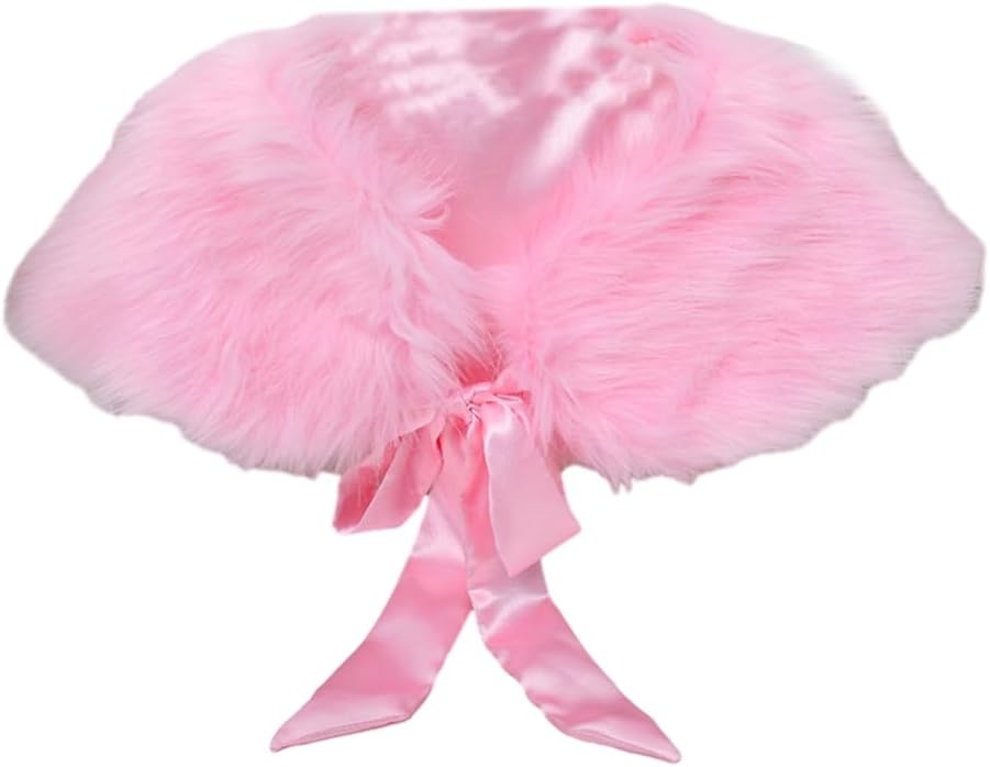 Scarf, Elegant Plush Shawl Cape for 3-10 Girls Adjustable Shoulder Wrap for Cosplay