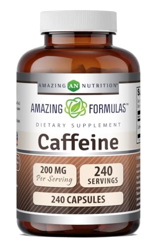 Image of Amazing Formulas Caffeine 200 Mg per Serving | Capsules | Non-GMO | Gluten-Free | Made in USA (1 Pack, 240 Count)