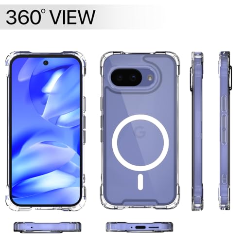 Image of Amazon Basics Back Cover for Google Pixel 9A Mag-Safe Shockproof PC + TPU Protective Case Magnetic Support Bumper Case (Transparent Mag-Safe)