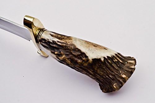 Miniatura 8 de Cuchillo de caza hecho a mano de acero D2 cuchillo de supervivencia con mango de asta de ciervo (S-963)