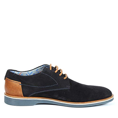 bugatti Modischer Suede Halbschuh Lace-up aus Obermaterial echt Nubuk und Glattleder, Dark Blue, 45 EU – Ansicht 6