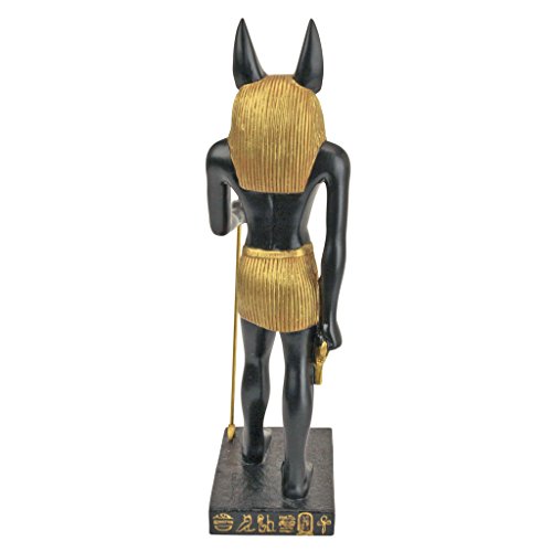 Design Toscano Anubis Jakhals God van het Egyptische Rijk Beeldje Standbeeld, 8,5 cm, Polyresin, Zwart en Goud - Afbeelding 5