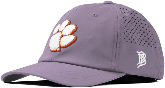 Branded Bills Officially Licensed x Clemson Tigers Performance Dad Hat Collection Clemson Tigers Paw White PVC
