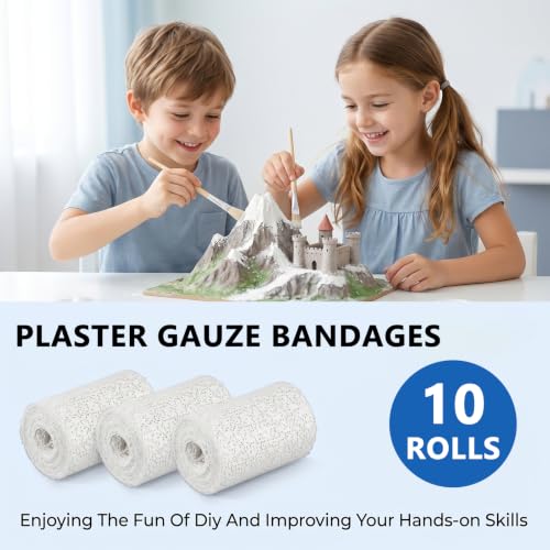 Paquete de 10 rollos de cinta de yeso para manualidades y construcción, cada rollo mide 4 pulgadas de ancho y 5 yardas de largo miniatura 4