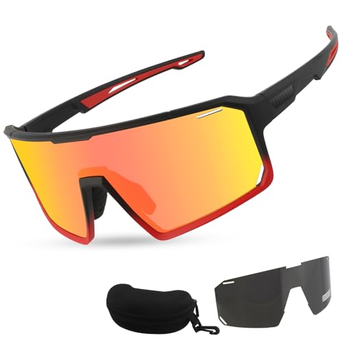 Lunettes de cyclisme UV400 avec 2 lentilles interchangeables pour jeunes ados