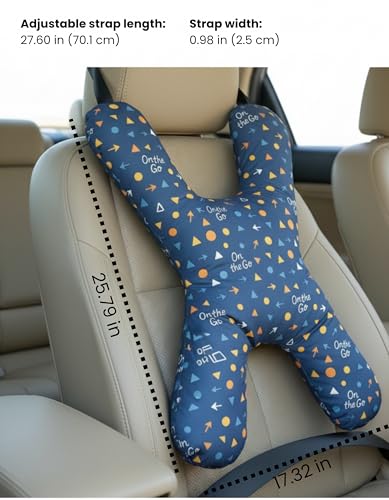 Image of X Shape Travel Pillow - Neck & Head Support Cushion for Airplane, Car, Train & Office - Comfortable Travel Neck Pillow for Sleeping - Compact Portable Neck Pillow for Adults & Kids