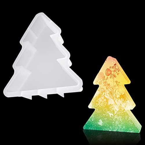 Zayookey Epoxy Resin Molds Silicone Resin Casting Molds Big Christmas Tree Mold for Making Soap Dried Flower Leaf Insect Specimen DIY Bookends Book Organize (Christmas Mold)