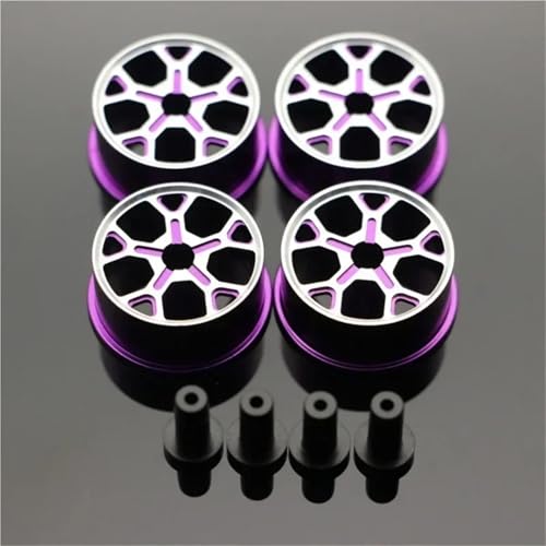 RC���[�V���O�p�[�c For Tamiya Middle Diameter20.5mm Lightweight Wheels Self-made Parts For MINI 4WD �J���[�z�C�[���A���~�f�B�X�N RC �A�N�Z�T���[(PURPLE)
