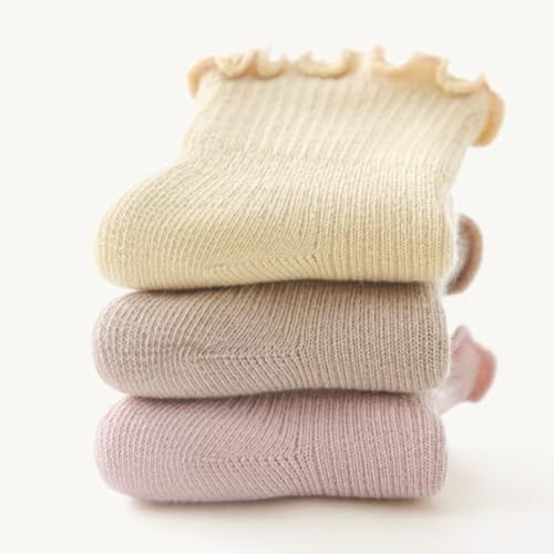 5 Pairs Toddler Socks Baby Crew Cotton Cuff Socks for Infant Girls Stocking Stuffer for Kids 0-36 Months3