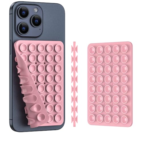 CMZZ Double Sided Silicone Suction Phone Holder Mount, Silicon Accessory for iPhone and Android, Hands-Free Mirror Shower Phone Holder, TikTok Videos and Selfies