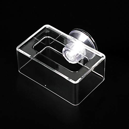 XISAOK Aquarium Feeding Floating Rectangle Food Feeder Clear Acrylic Feeding Trough Fish Feeder for