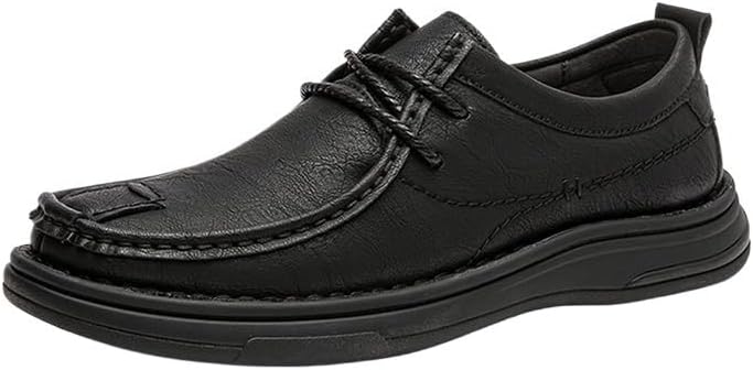 Men's Versatile Rubber Shoes Dress Oxford Shoes Low-top Lace-up Flat Bottom Comfortable Breathable wear-Resistant Work Shoes for Men
