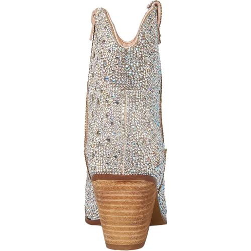 Betsey Johnson Womens Diva Glass Stones Zipper Cowboy, Western Boots3