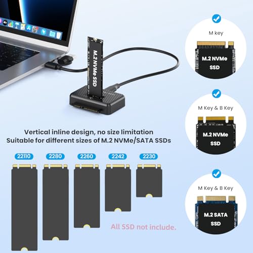 Caja externa USB 3.0 USB-C para SSD NVME y SATA miniatura 6