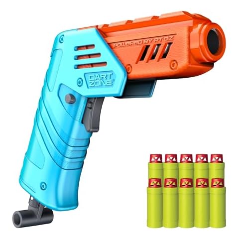 DART ZONE Max Solo Pro Foam Dart Blaster Pistol – 120 FPS Single-Shot Foam Dart Blaster for Adults – Mini Foam Blaster for Ages 14+ with 1 Dart Capacity, Quick Fold Action & 10 Darts – 120 ft Range Cover