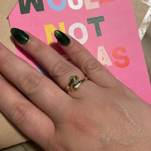 RINHOO FRIENDSHIP Hug Rings for Women Silver Hugging Hands Ring Adjustable 14K Gold Plated Daughter Rings from Mom Jewelry for Couples4