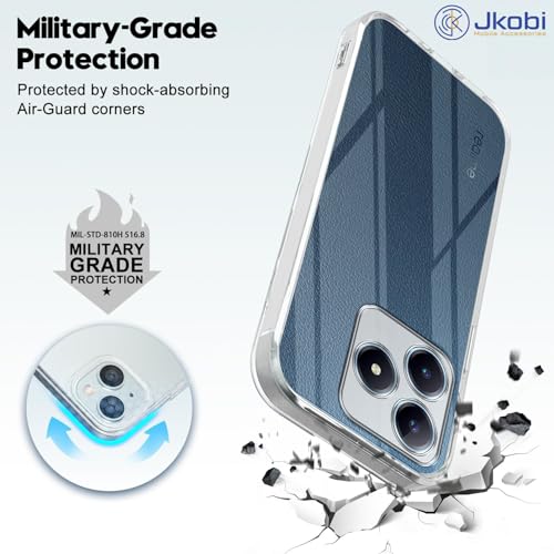 Image of Jkobi Back Cover for Realme C63 (Silicone Clear Shockproof Case with Camera Protection | Soft and Flexible | Transparent)