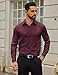 COOFANDY Mens Dress Shirts Long Sleeve Slim Fit Dress Shirts for Men Wrinkle Free Button Down Shirt Wine Red