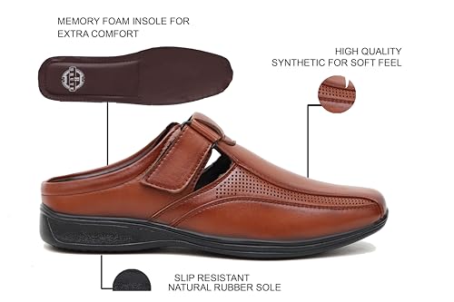 Image of BRUTE Leather Sandals for Men | Fisherman Sandals | Half Sandals